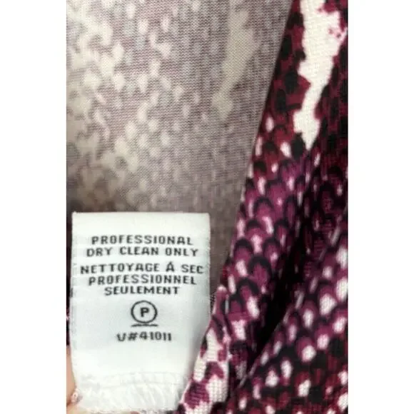 Diane von Furstenberg Purple Snake Print Reina Long Sleeve Dress Silk Sz 6 - Picture 13 of 14